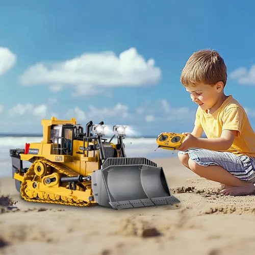 Miniatura 4 de Samtop Juguetes Rc Bulldozer - Vehículos de construcción de control remoto, camiones Bulldozer para niños y niños de 7 años, 8-12 - Cargador