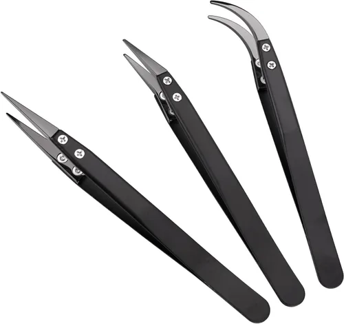 Miniatura 6 de MMOBIEL Pinzas de soldadura de punta de cerámica resistentes al calor 1600c/3000F para reparación de electrónica, joyas, computadora, trabajos