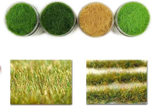 Miniatura 2 de CFA4 4 x 10.1 fl oz mixto 0.472 in césped estático terreno polvo verde hierba falsa jardín miniatura paisaje artificial mesa de arena