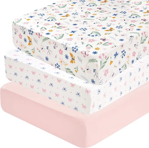 Miniatura 18 de david's kids Juego de 4 sábanas ajustadas para cuna, juego de sábanas para bebé ultra suaves, transpirables y cómodas, neutras, para niños y niñas