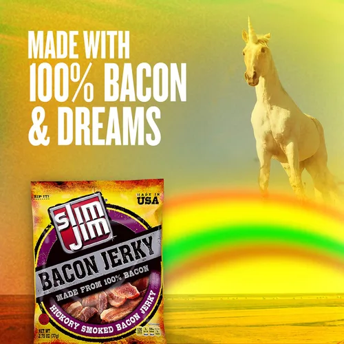 Miniatura 3 de Slim Jim Charqui de tocino ahumado, sabor a madera de nogal, 10g de proteína por porción, 2.75 onzas (1 unidad)