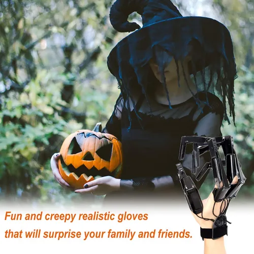 Miniatura 8 de Guantes de Halloween: dedos de calavera articulados garras del diablo para cosplay, manos fantasmas, ajuste para todos los dedos, flexibles