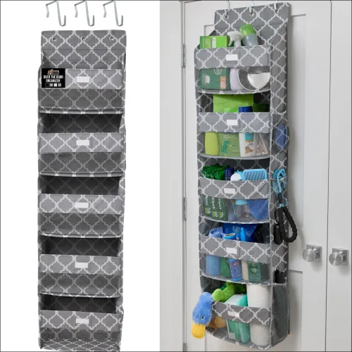 Miniatura 22 de Gorilla Grip - Zapatero para colgar en la puerta, 24 bolsillos de malla para sostener hasta 40 libras, organizador para parte trasera del armario