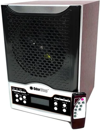OdorStop OSAP7B - Purificador de aire 7 en 1 con filtro HEPA verdadero, carbón activo, ionizador, TiO2, 3 placas de ozono y control remoto