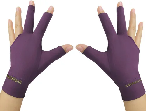 Scott Edward Guantes de billar 10 piezas/set 3 dedos abiertos Guantes de billar Guantes de taco de piscina Spandex para mano izquierda o derecha,
