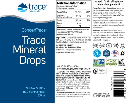 Miniatura 2 de Trace Minerals Gotas minerales concentrace de investigación, 8 FZ