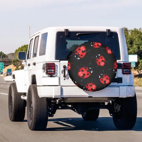 Miniatura 3 de Red Ladybug - Cubierta de neumático de repuesto a prueba de polvo, para remolques, vehículos recreativos, SUV y muchos vehículos, 17 pulgadas