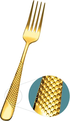 Miniatura 5 de Xideman® Juego de tenedores martillados prémium (8.1 pulgadas), cubiertos de tenedores de acero inoxidable 18/10, 6 tenedores de metal