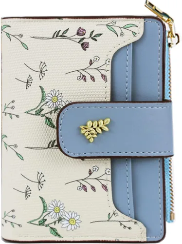 Farcauo Cartera para Mujer delgada con Flores Kawaii, Carteras para Mujeres, Cartera Linda y delgada para Mujeres, Contemporáneo