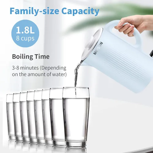 Miniatura 5 de Hervidores eléctricos de acero inoxidable para agua hirviendo, calentador de caldera de agua caliente de doble pared, tetera eléctrica Cool Touch
