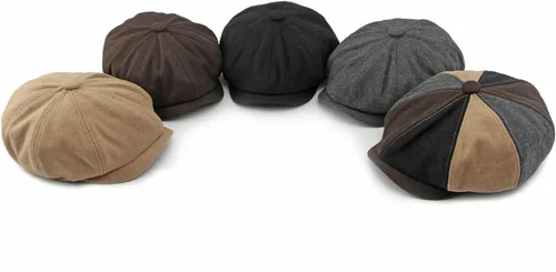 Miniatura 8 de meioro Hombres 8 Panel Newsboy Cap Vintage Tweed Flat Cap Irish Newsies Hat Gatsby Cabbie Caps Paperboy Classic Winter Hats