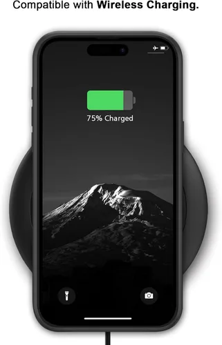 Miniatura 6 de TENDLIN Compatible con iPhone 17 Pro Max Funda de madera con textura de fibra de carbono Diseño de cuero híbrido delgado (negro)