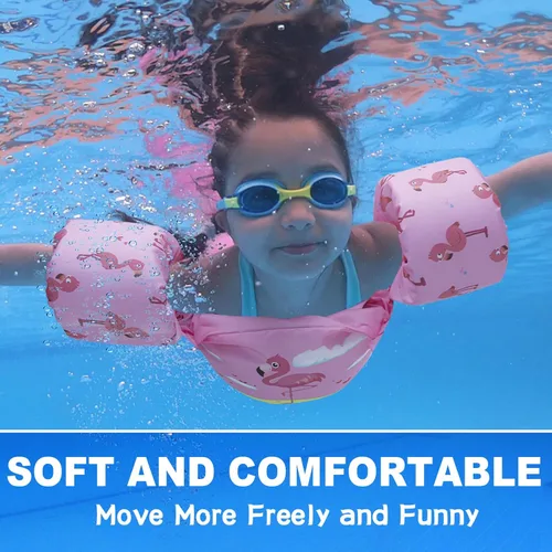 Miniatura 6 de Double Couple Toddler Swim Vest with Sleeves Cartoon Adjustable Strap Swimming Jacket Pool Floaties for Kids 20-50 Pounds Boys and Girls Child
