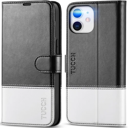 Miniatura 15 de TUCCH Funda tipo cartera, iPhone 12 Pro/12 5G, azul lago, carcasa interior de TPU a prueba de golpes, piel sintética, bloqueo RFID, soporte