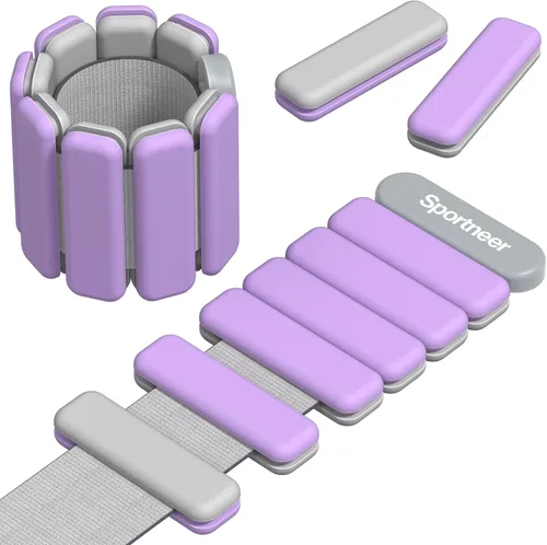 Sportneer 2025 - Juego de pesas ajustables para muñeca y tobillo para mujeres y hombres - 1 par (1 lb/2 lb cada una) | Juego de pulseras ajustables