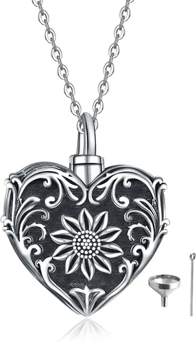 Miniatura 108 de Collar con colgante de urna de cenizas de cremación y árbol de la vida para mujer, plata de ley US1