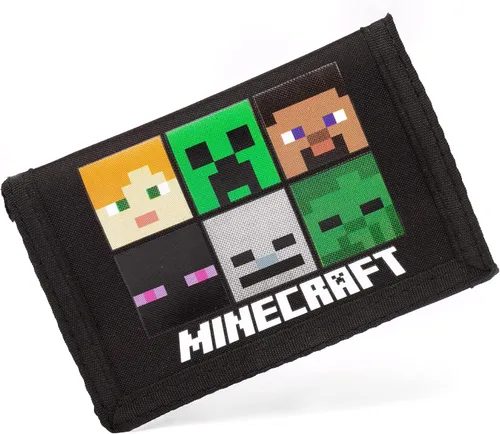 Miniatura 2 de Minecraft Billeteras Game Black or Green Creeper - Monedero de dinero tamaño único Negro