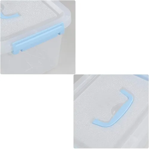 Miniatura 3 de 6 cajas de almacenamiento con asas y tapa de plástico