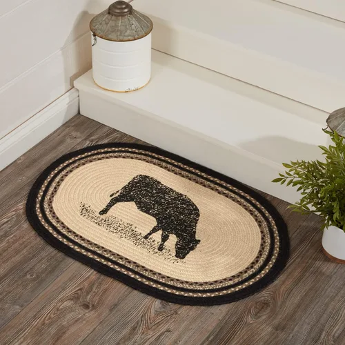 Miniatura 8 de VHC Brands Sawyer Mill - Tapete pequeño de yute medio círculo, color liso, para entrada y cocina, tapete antideslizante de 16.5 x 33 pulgadas (vaca)