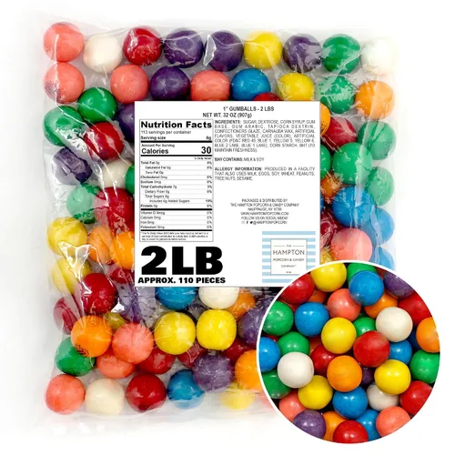 Miniatura 10 de Bolas de chicle para máquina de chicle, mini bolas de goma de mascar de 0.5 pulgadas, aprox. 560 piezas, bolsa a granel de 2 libras, bolas de goma
