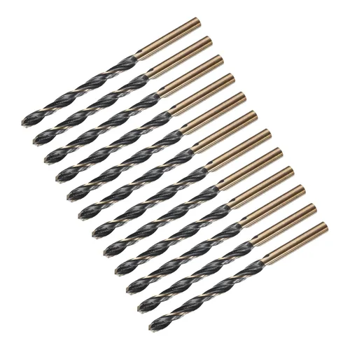 Miniatura 12 de uxcell Brocas Jobber de 0.118 in (0,118 pulgadas) de nitruro negro y oro recubierto de titanio M2 de alta velocidad (HSS) Brocas helicoidales