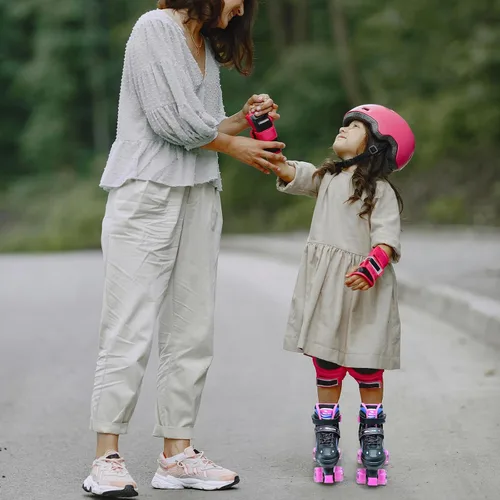 Miniatura 6 de Patines de ruedas para niños y niñas, patines ajustables para niños de 5 a 8 años, 6 a 12 años, con ruedas iluminadas, patines para principiantes