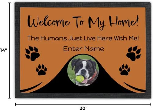 Miniatura 2 de Tapete personalizado para puerta de perro con foto y nombre, tapete de bienvenida personalizado, tapete de piso, tapete para puerta delantera