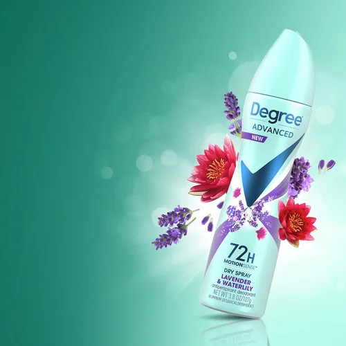 Miniatura 8 de Degree Desodorante antitranspirante en aerosol seco 72 horas de protección contra el sudor y el olor, desodorante lavanda y lirio acuático