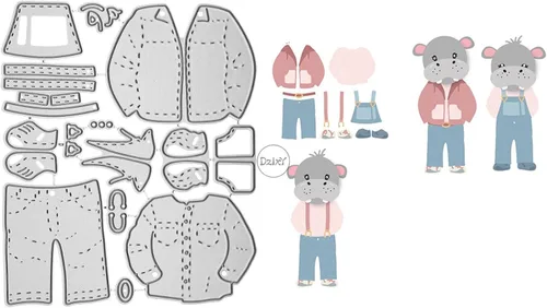 Miniatura 29 de DzIxY Mochila Zapatos Troqueles de corte de metal para kit de fabricación de tarjetas, troqueles de papel en relieve, plantillas de máquina de 8