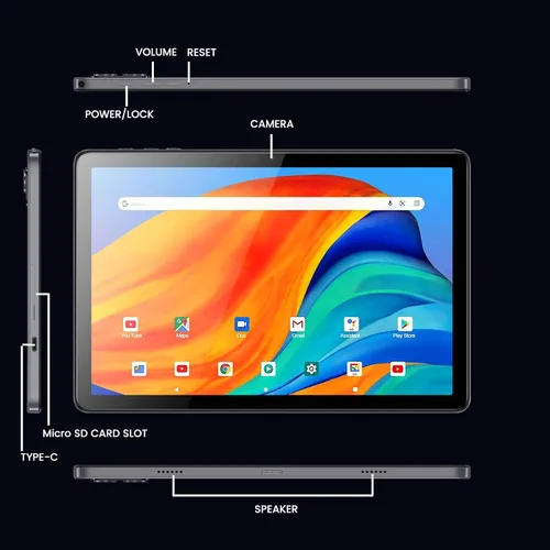 Miniatura 6 de Azeyou Tablet Android de 10 pulgadas, 8 GB de RAM 128 GB, octa-Core, pantalla IPS de 1280 × 800, WiFi 6 Bluetooth 5.0, batería de larga duración
