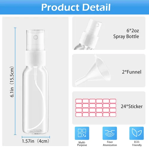 Miniatura 3 de Zoizocp Botellas de aerosol, 1 onza/1.0 fl oz, juego de mini botellas de viaje de plástico de niebla fina vacía, pequeños recipientes de líquido
