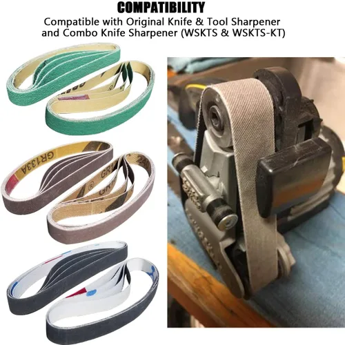 Miniatura 4 de Paquete de 24 correas de afilado de repuesto de 1/2" x 12" para afilador de cuchillos y herramientas (WSKTS y WSKTS-KT/Mk.1 y Mk.2) - Afilador
