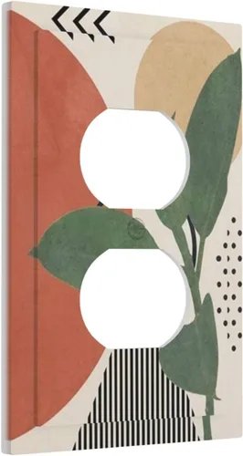 Miniatura 2 de Mid Century Morden Boho - Placa de pared para interruptor de luz dúplex de 1 banda, placa frontal decorativa eléctrica para receptáculo para baño