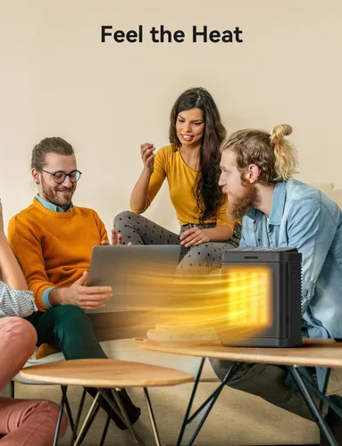Miniatura 5 de Calentador de espacio, calentador de espacio de cerámica PTC de 1500 W con 4 modos, temporizador de 24 horas, termostato, calefacción silenciosa