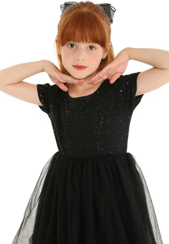 Miniatura 5 de Mud Kingdom Vestido tutú brillante para niñas, diseño de princesa, liso y lindo