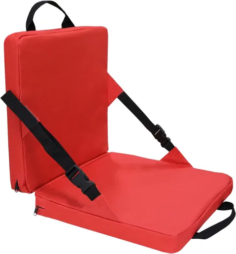 Asiento de estadio para gradas con soporte trasero, portátil, ligero, cojín de asiento plegable para estadio, silla acolchada para jardín, camping,