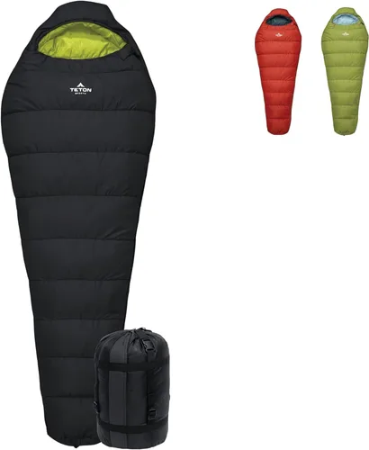 Miniatura 12 de TETON Sports LEEF Saco de dormir ultraliviano, estilo momia, saco de compresión incluido. Fuego/Pizarra