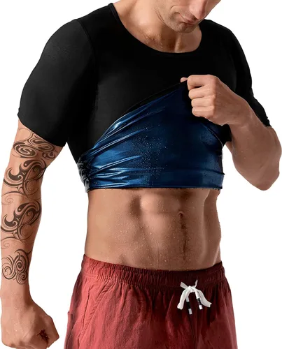 Camiseta de sauna para hombre, traje de sudor, chaleco adelgazante, camiseta sin mangas de entrenamiento, moldeador de cintura