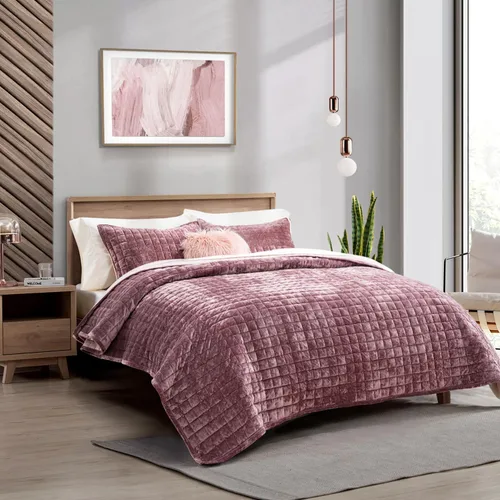 Miniatura 46 de RECYCO Juego de edredón de terciopelo de lujo tamaño individual/individual XL, juegos de cama, juego de cubrecama de terciopelo ultra suave, colcha