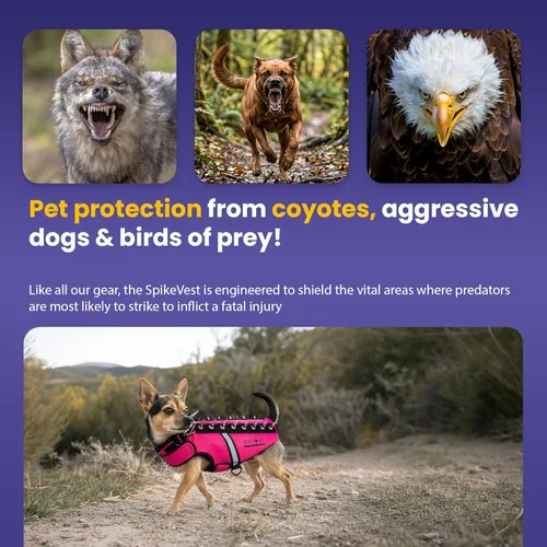 Miniatura 4 de CoyoteVest SpikeVest - Chaleco de arnés para perro, accesorios reflectantes para perros con púas para proteger a tu mascota de ataques de Raptor