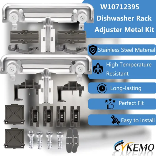 Miniatura 6 de Ajustador de estante superior para lavavajillas Whirlpool Kenmore Kitchenaid W10712395 Reemplazo para piezas de lavavajillas Whirlpool Kenmore