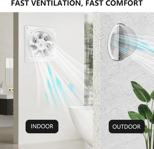 Miniatura 7 de Ventilador de escape de velocidad variable de 6 pulgadas, ventilador de ventilación 353CFM, extractor de pared de 110 V con controlador de velocidad