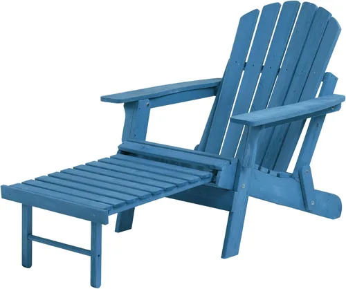 Silla Adirondack plegable de gran tamaño con otomana retráctil, silla de madera maciza para exteriores, patio, jardín, porche, resistente a la