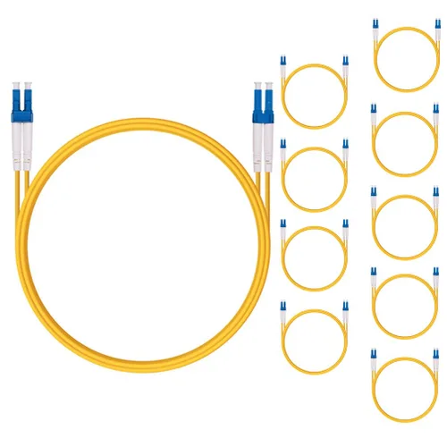 Miniatura 10 de Cable de conexión de fibra OM3 LC a LC de 0.7 ft, puente de fibra multimodo de 10 GB, LC-LC UPC dúplex MMF 50/125um, LSZH, para transceptor SFP