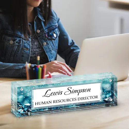 Miniatura 5 de Placa con nombre para escritorio, placa con nombre personalizada de doble cara para decoración de escritorio de oficina para mujeres y hombres