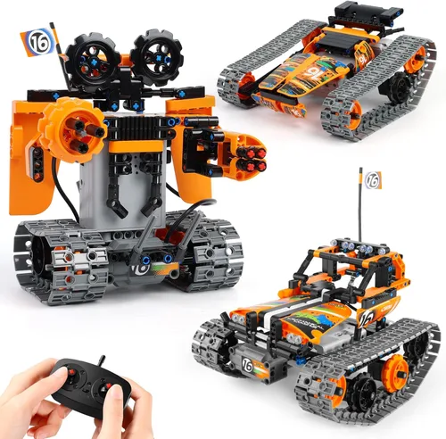 Juguetes de construcción STEM Robot Kit para niños de 8 a 12 años, juegos de erectores de control remoto, kits de robótica de ingeniería, regalo de