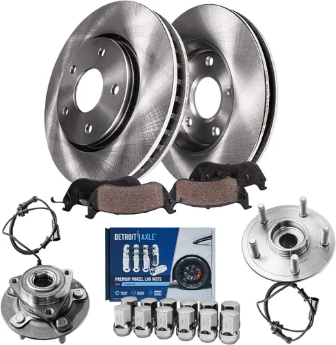 Miniatura 25 de Detroit Axle - Kit de frenos para Volkswagen Beetle Golf City Jetta Frenos de Disco Rotores Pastillas de Freno de Cerámica Reemplazo : Rotores