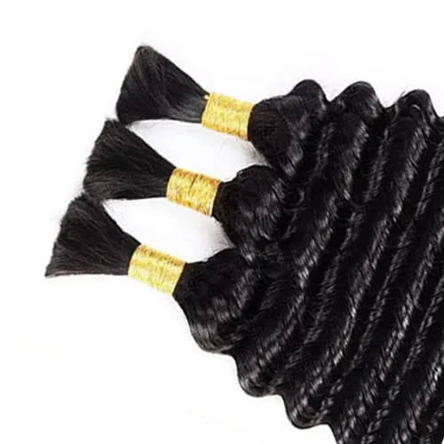 Miniatura 4 de Freiuoke Cabello humano rubio 613 trenzado, 12, 12, 12 pulgadas, 5.29 oz, 3 paquetes de cabello virgen brasileño rubio ondulado profundo a granel