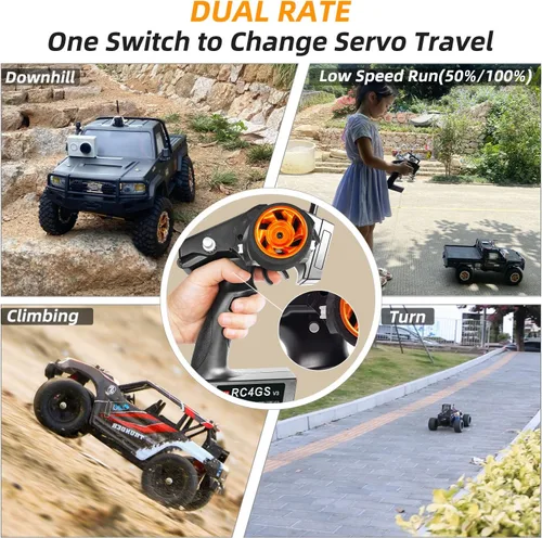Miniatura 4 de Radiolink RC4GS V3 2.4G - Transmisor de radio RC de 5 canales y 2 receptores de giroscopio R6FG Combo de radio para camión oruga, coche, barco