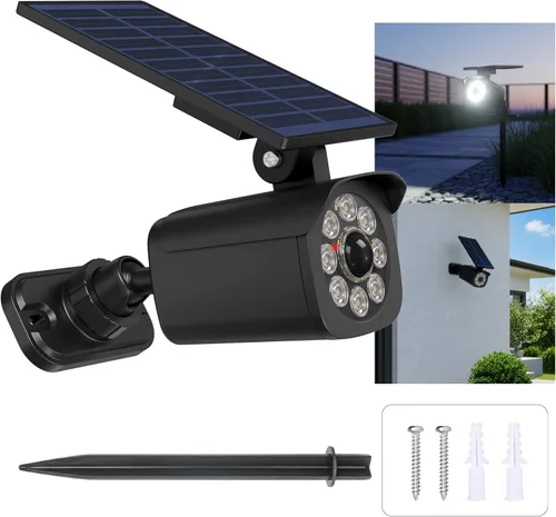 Luz solar de movimiento para exteriores, foco solar con sensor de movimiento, luz de seguridad de energía solar impermeable IP67, giratoria de 360°